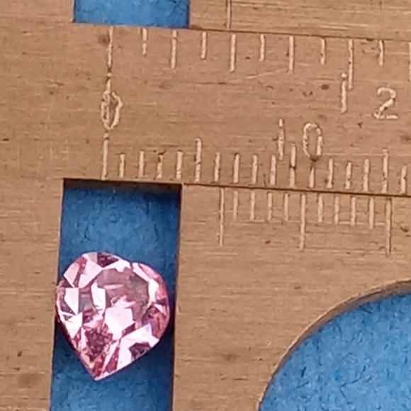Silver Pink Topaz Heart Stud Earrings - Picture 2 of 2